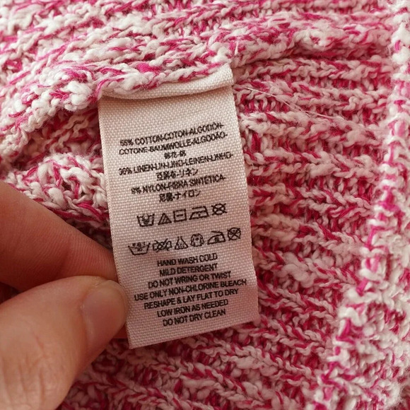 Free People Electric City Pink White Marled Scoop Neck Sweater - Picture 7 of 8